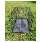 Large collapsible metal dog crate with removable