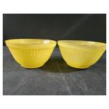 Vintage yellow ribbed glass bowls 5" w x 2.75" H
