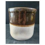 VINTAGE two-tone stoneware crock,