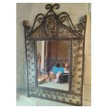 Vintage Boho Wrought Iron Mirror 29.5 x 18.5