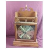 Vintage desk wood clock. Works 12 x 18.5