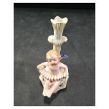 Japan Bud Vase 3D Cherub Baby Angel Playing