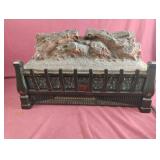 Electric fireplace heater. Powers on 20" long