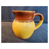 Japanese pottery milk or water pitcher brown and