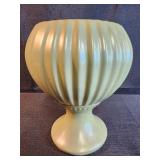 Vintage McCoy Pottery Ribbed Pedestal Olive Green