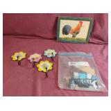 Rooster wall plaque, hooks and more .....