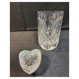 vintage cut glass or lead crystal vase,