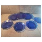 Cobalt blue glass plates