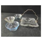 Vintage Hazel Atlas sonic wave glass candy dish,