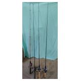 Fishing poles with closed reels