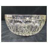 Vintage Heavy Glass Serving Bowl 9x4