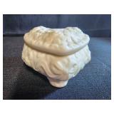 heart-shaped trinket box, ceramic bisque keepsake