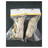 2 white sage and sweet grass natural smudge wands