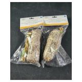 2 white sage and sweet grass natural smudge wands