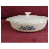 Vintage Anchor Hocking blue flower 1.5qt