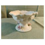 Hermitage Pottery bisque pedestal candy dish.