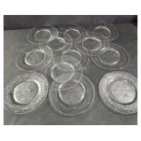 Twelve 1930s Depression-era glass plates