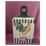 Rooster farmhouse plastic grocery bag wood box 7