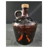 Vintage Amber Glass Jug 4/5 Quart W/ Federal Law