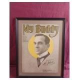 Vintage "My Buddy* Sony by Al. Jolson framed