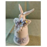 Hermitage Pottery bisque Hummingbird floral bell