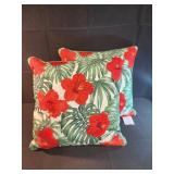 17x17 hibiscus patio pillows new