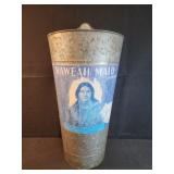 17" galvanized metal wall bucket w/ vintage