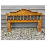 Double bed frame with wood head board and metal
