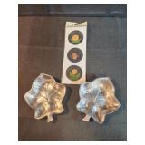 Silvertone leaf dishes, love you real flower