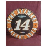 Tony Stewart Garage Area plastic sign 12" across