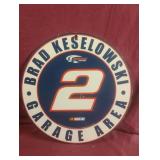 Brad Keselowski Garage Area plastic sign 12"