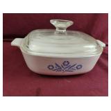 Corning Ware cornflower casserole dish with lid
