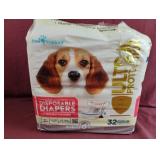 Dog super absorbent disposable diapers. 32 med.