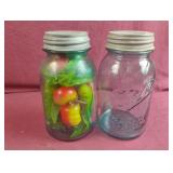 Blue Ball Perfect Mason quart Jars. Numbers on