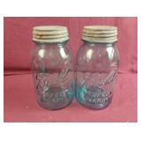 Blue Ball Perfect Mason quart Jars. Numbers on