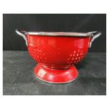 Small red  enamel colander