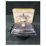 Wm Rogers silverplate soft margarine dish with