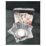 Mikasa star shaped candle holder with box, 5x2.5
