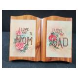 Vintage 8x6 decorative wooden plaque open book,
