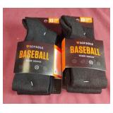 Youth black baseball socks. 4 pairs XS