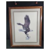 24x30 framed print of a bald eagle by artist Hugh