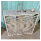 Galaxy box fan. Powers on. 21 1/2 x 22