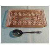 Vintage Indiana Glass Peach Ballad glass tray