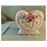 Hermitage Pottery bisque Heart Vase 4" tall