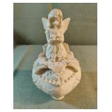 Hermitage Pottery bisque Fairy jewelry box 5"