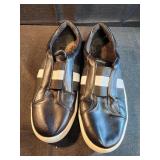 Mens nine west slide on shoes black and white