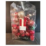 Large Christmas ornaments red and gold and green