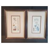 Two 9x13 fishing themed wall decor