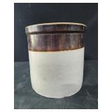 Vintage two tone stoneware crock 7x7 in