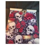 Roll of Skull and roses adhesive paper